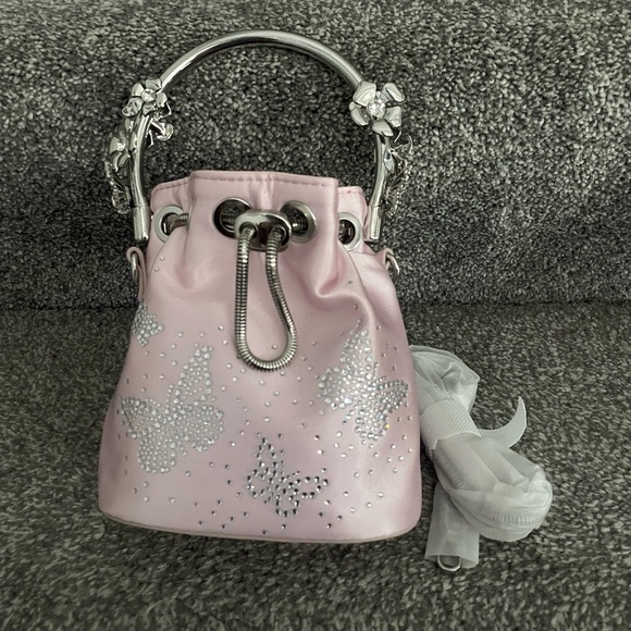 Aldo x Wicked glindafied satin bucket bag crossbody butterfly charm purse NEW - Picture 11 of 12